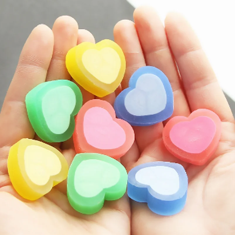400pcs/200sets Cute Pencil Eraser Creative Heart Rubber Erasers For