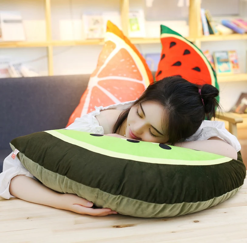 Полукруглая форма подушки для фруктов арбуз, киви оранжевый лимон гигантская задняя подушка, постельные принадлежности декоративная подушка для дивана Подушка для сна