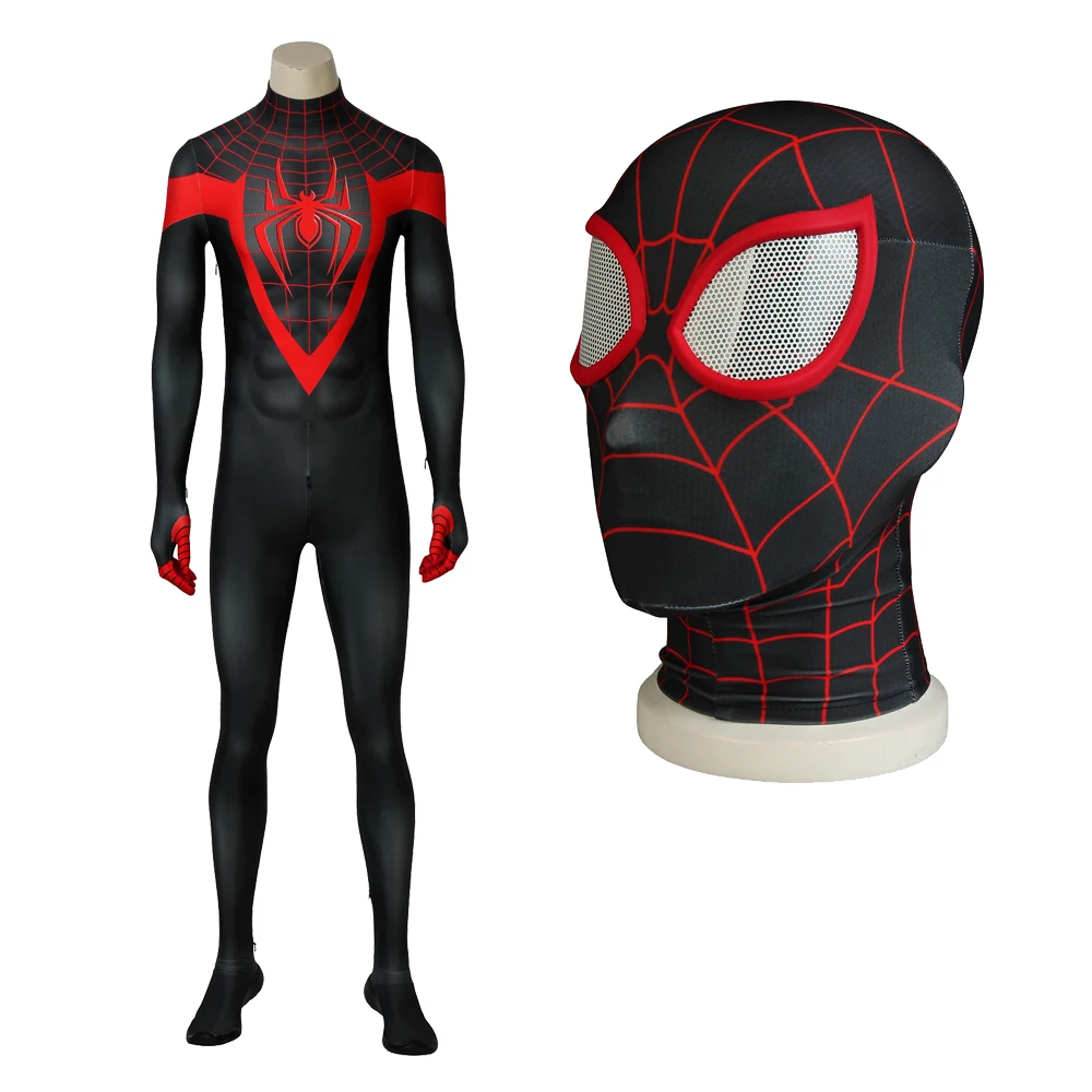 

Spider-Man Into The Spider Verse Miles Morales Cosplay Costume Spandex Superhero Jumpsuit Spider-Man Costume