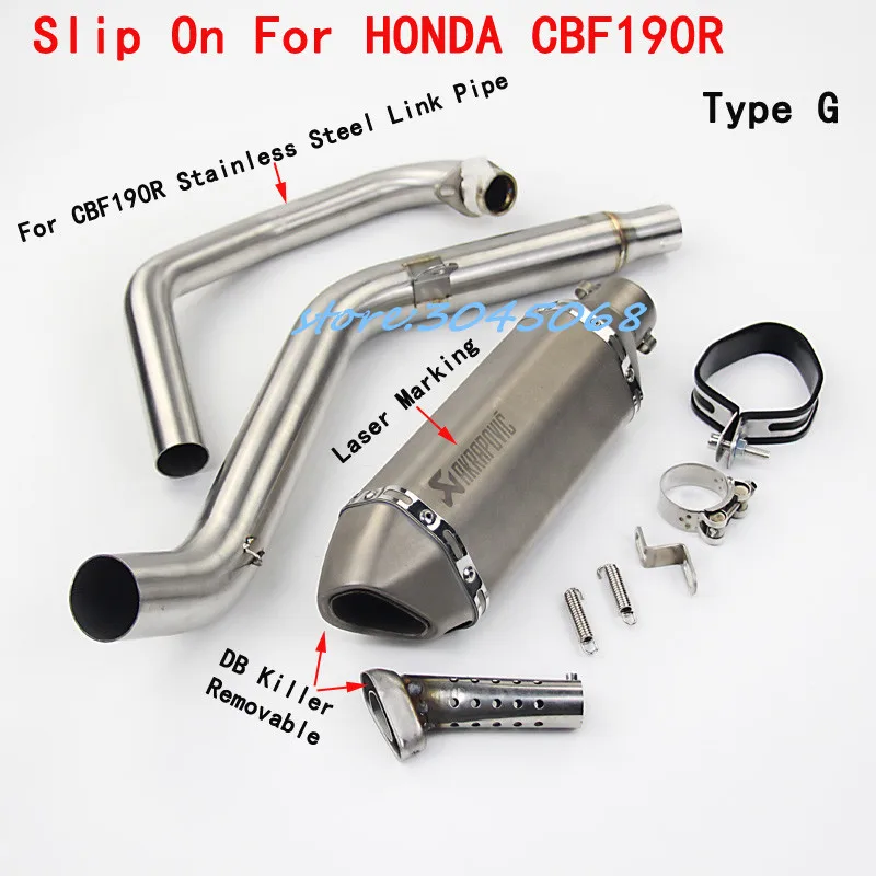 Modified Full System Motorcycle Exhaust Mid Link Front Pipe Motorbike
