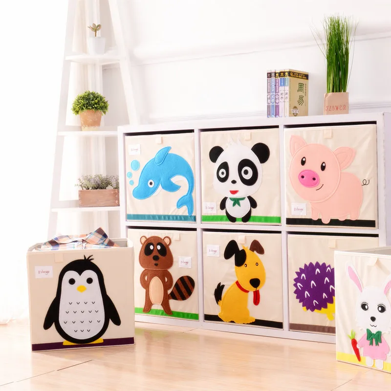 Loading children's toys storage box cute folding cartoon snacks storage box baby clothes finishing basket cloth art artifacts