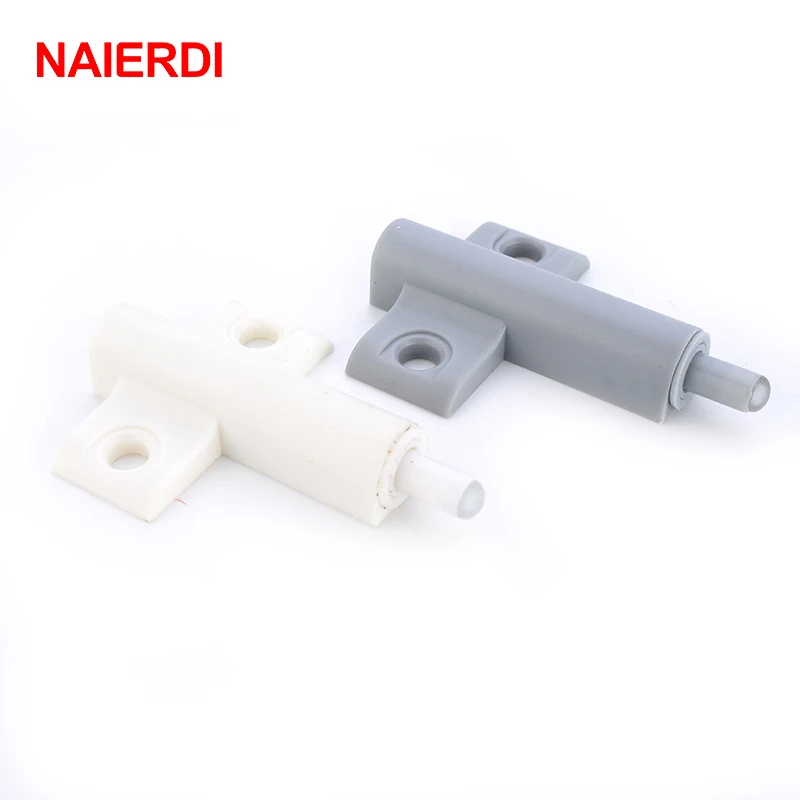 Magnetic Cabinet Catches NAIERDI 5Set Gray White Kitchen Cabinet Door Stop Drawer Soft Quiet Close Closer Damper Buffer Cabinet Catches Screws