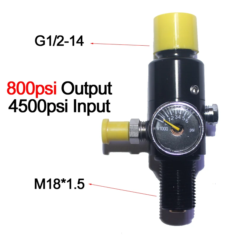Пейнтбол co2 ЦИЛИНДР стрельба 4500PSI Воздушный бак Регулятор выходного давления 800/1800/2400 psi M18* 1,5