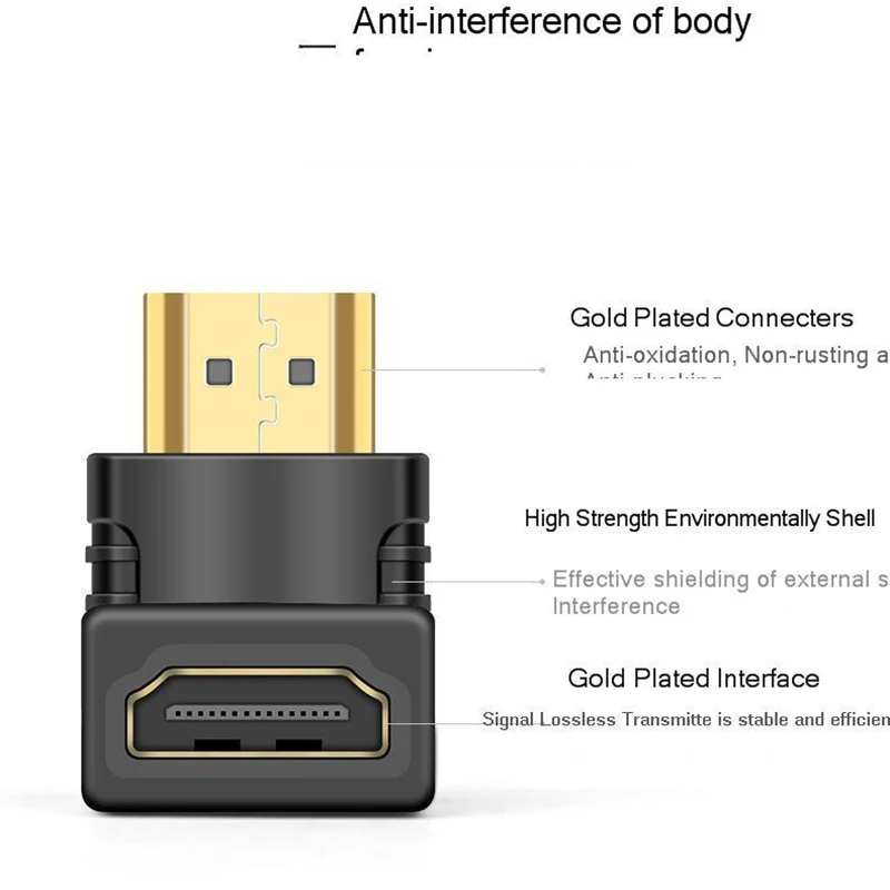 Разъем Vogek HDMI позолоченный адаптер 4K удлинитель конвертера 270 90 градусов правый
