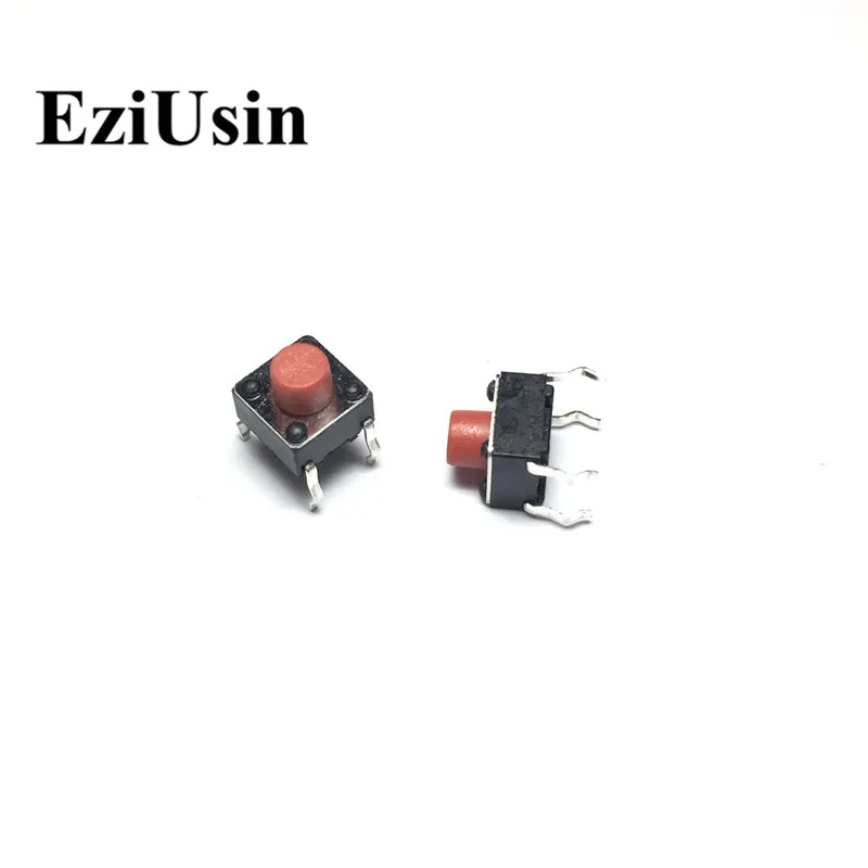 

EziUsin 6*6*6 Red Head Micro Switch Touch Button Digital Electrical Maintenance Interrupteur PCB Keyboard For Arduino Maker