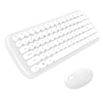

OMESHIN Wireless Keyboard Mouse Mini Candy Colored Frosted Round Punk Wireless Keyboard And Mouse Combo Keyboard Mouse Set 118A