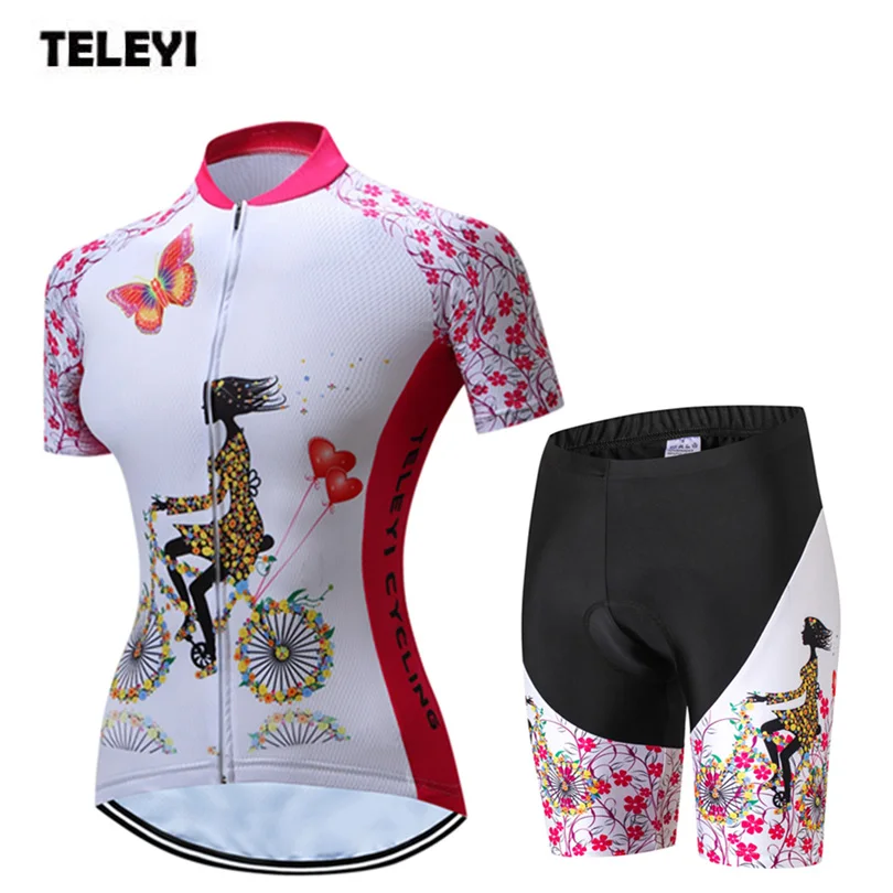 Женский костюм для велоспорта TELEYI спортивный футболка и шорты S 4XL| |