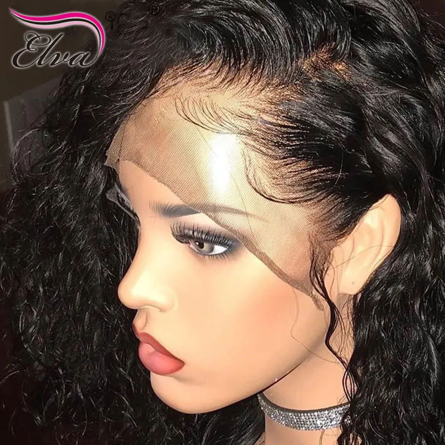 Предварительно сорванный 360 парик al с волосами младенца отбеленные узлы бразильские волосы Remy фронта шнурка человеческих волос парики для черных женщин Elva