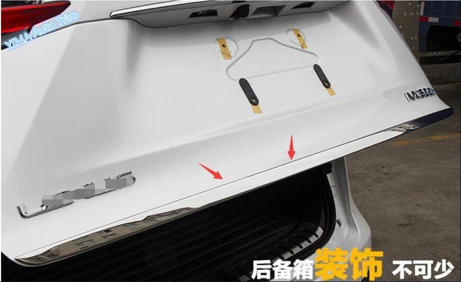 

Lapetus Auto Styling Rear Trunk Lid Tailgate Door Strip Stickers Cover Trim For LEXUS NX NX200T NX300T 2018 2019 Stainless Steel