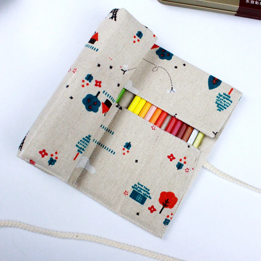

Korea Style Pencil Case Student 7/9/13 Pockets Pencil Wrap Stationary Roll Brush Pencil Storage Bag For Painting School Supplies