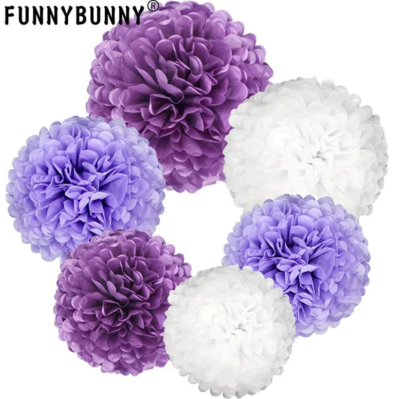 

FUNNYBUNNY 15cm 6inch DIY Decorative Tissue Paper Pom-poms Flowers Ball Perfect for Party Wedding Home Outdoor Decoration
