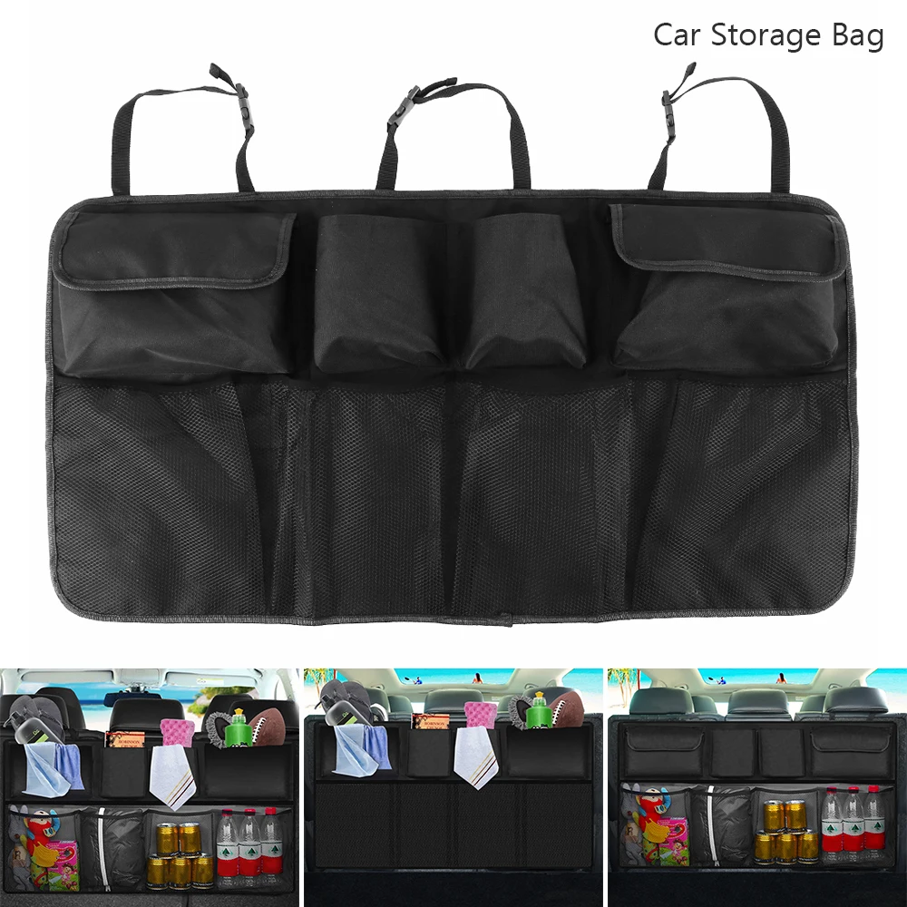 Black Car Trunk Organizer Backseat Storage Bag Seat Hanging Pocket Universal Automobiles Stowing Tidying Interior Accessories Black Car Trunk Organizer Backseat Storage Bag Seat Hanging Pocket Universal Automobiles Stowing Tidying Interior Accessories