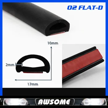 

590" 15Metres Flat D pillar Shape BLACK Edge Trim Seal Rubber Car Auto Truck Noise Control Protector Guard Weatherstrip