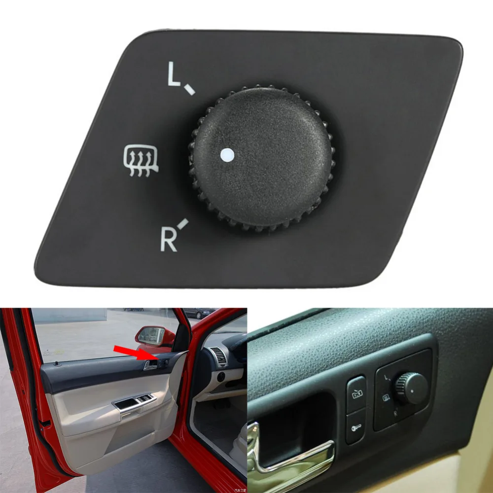 

Car Side View Mirror Rear View Mirror Switch Adjust Control Knob with Heat for VW POLO