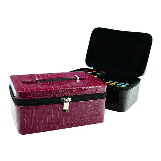 72 Bottles Essential Oil Storage Bag Double Zipper Contain Carrying 72 Bottles Essential Oil Storage Bag Double Zipper Contain Carrying Case Nail Polish Holder