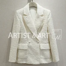 Buy Svoryxiu High End Custom Spring Office Lady White Blazers Outwear Jackets Women's Designer Brand luxury Overcoat Blazers Tops Free Shipping