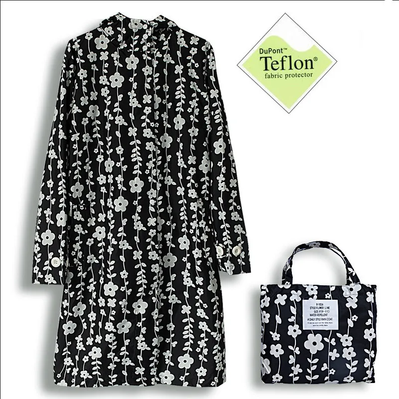 Japan Womens Portable Tour Long Trench Raincoat 11