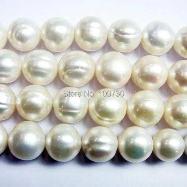 

Jewelry 00148 12-14mm Genuine Freshwater Pearl Round White 15''L