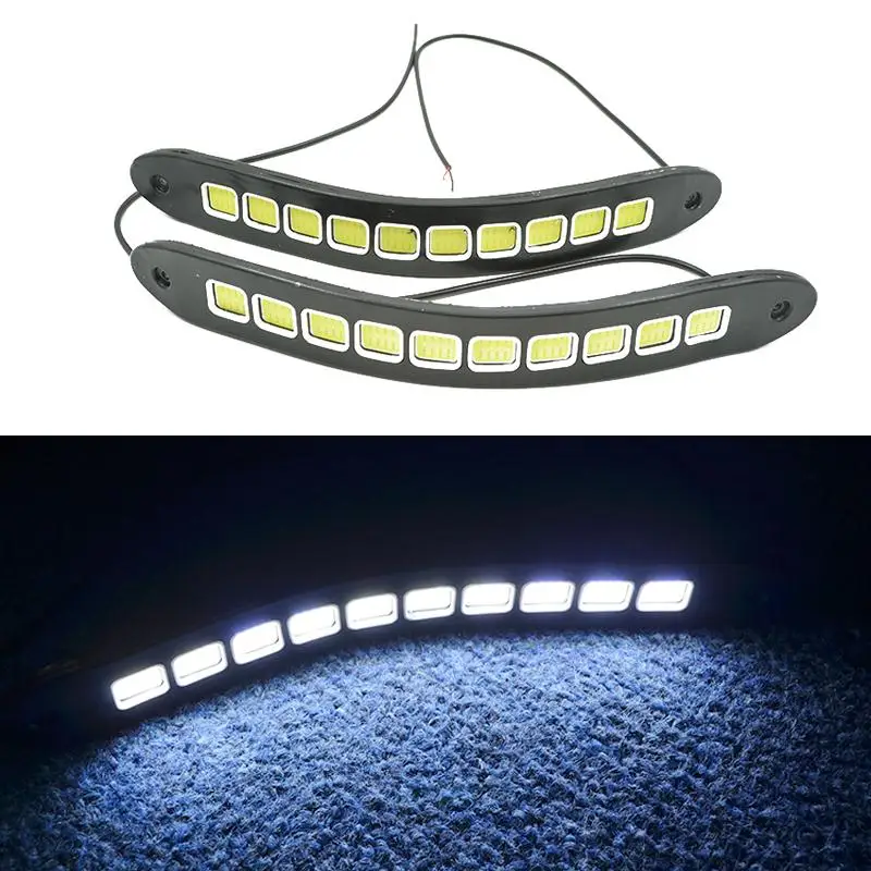 

2Pcs/Set Universal Car Styling Flexible Fog Lights 10SMD COB LED DRL Silicone Daytime Running Light Waterproof Car Light Source