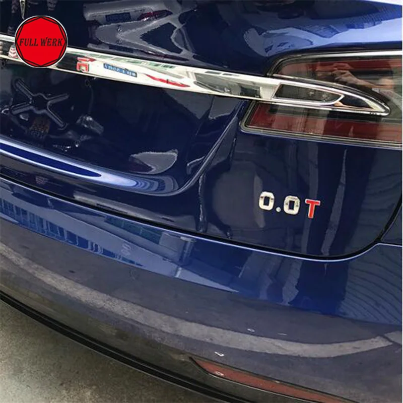 

Car Rear Sticker Zinc Alloy Number Letter Emblem Decorator with 3M for Tesla Model S Model X Exterior Accessories (1 Set)
