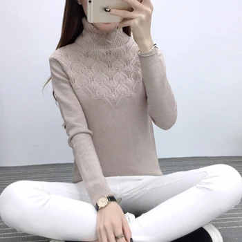 

Women Turtleneck Thick Pullover Sweater 2019 New Hot women Autumn Winter Basic Knitted Sweater Female Fashion Wild Knitwear