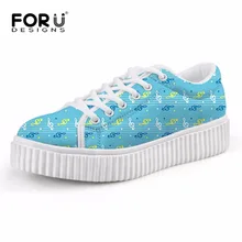 FORUDESIGNS/модные музыкальная Партитура дизайн Для женщин повседневные туфли на плоской подошве низкая обувь на платформе, увеличивающая рост для женщин женские туфли женская обувь