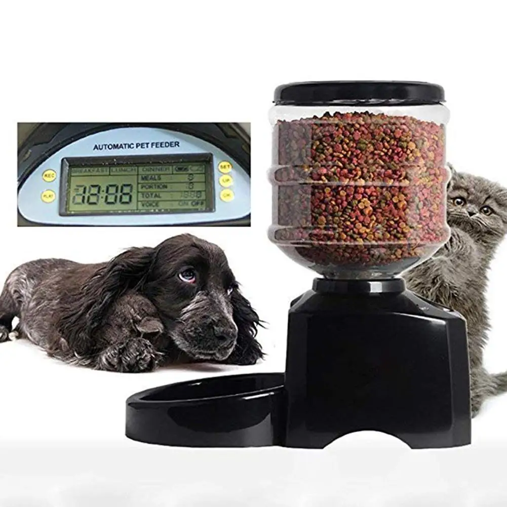 

Yfashion 5.5L Large Capacity Recordable Automatic Timing Feeder Feeding Machine for Cats Dogs