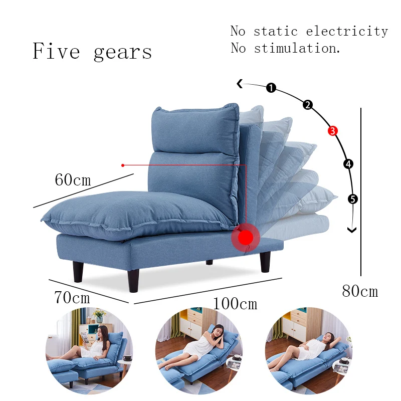Modern Sofa Set Living Room Furniture Sofa Bed Furniture Fabric Armchair Folding Recliner Reclining Back Arm Accent Chair
