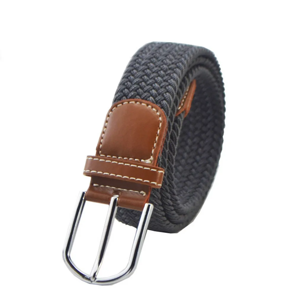 SAGACE Men Women Nylon Belt Pin Buckle Fans Woven Canvas Belts Thicken Long Cloth Elastic Belt Knitted Waistband Ceintures Homme - Цвет: GY