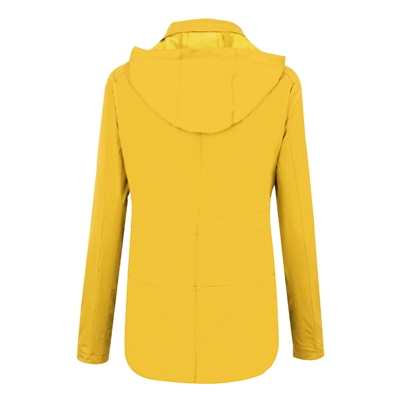 Women Jacket Fashion Cloth Casual Coat Winter Hooded Long Sleeve Lightweight Rain Jacket Raincoat Trench Overcoat #FS#4NV01 (9)