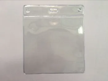 

100pcs Wholesale 11.2cm width*12.4cm height Transparent PVC Clear ID Card Case Badge Holder Free Shipping