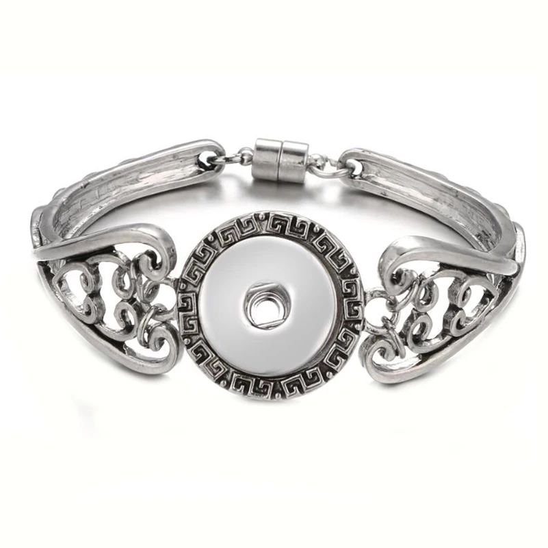 The Bloomer buckle Snap Button Bracelets 18mm Snap Jewelry Flowers Carved Snap