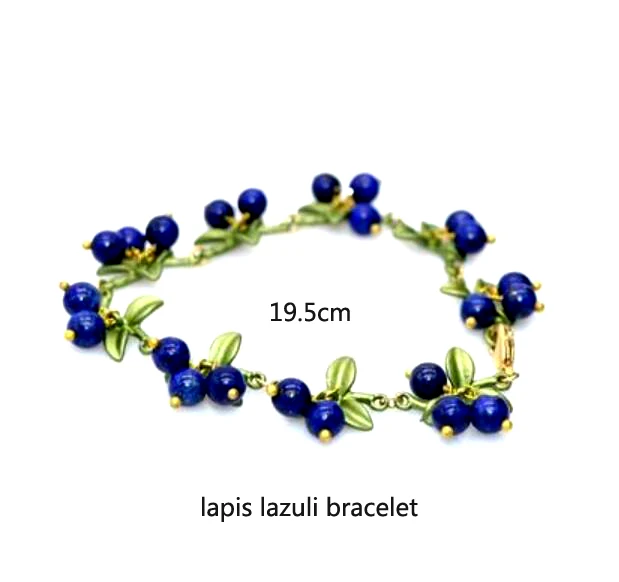 CSxjd Заводская цена черника Клюква лазурит многоцветный камень Женская мода ожерелье ювелирные изделия - Окраска металла: bracelet blue