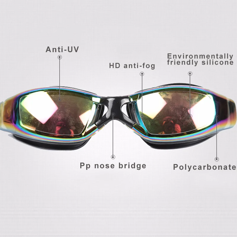 

Swim Goggles Anti-fog Waterproof Clear Vision Swimming Glasses with Case for Men Women BHD2