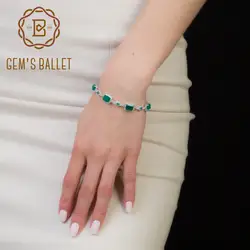 Gem's Ballet 10.04Ct драгоценный камень, модный натуральный зеленый агат, браслеты для женщин, 925 пробы, серебряные браслеты, хорошее ювелирное