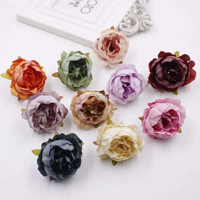 

10pcs 5cm New Artificial Flower Peony Wedding Decoration Flower DIY Decoration Wreath Garland