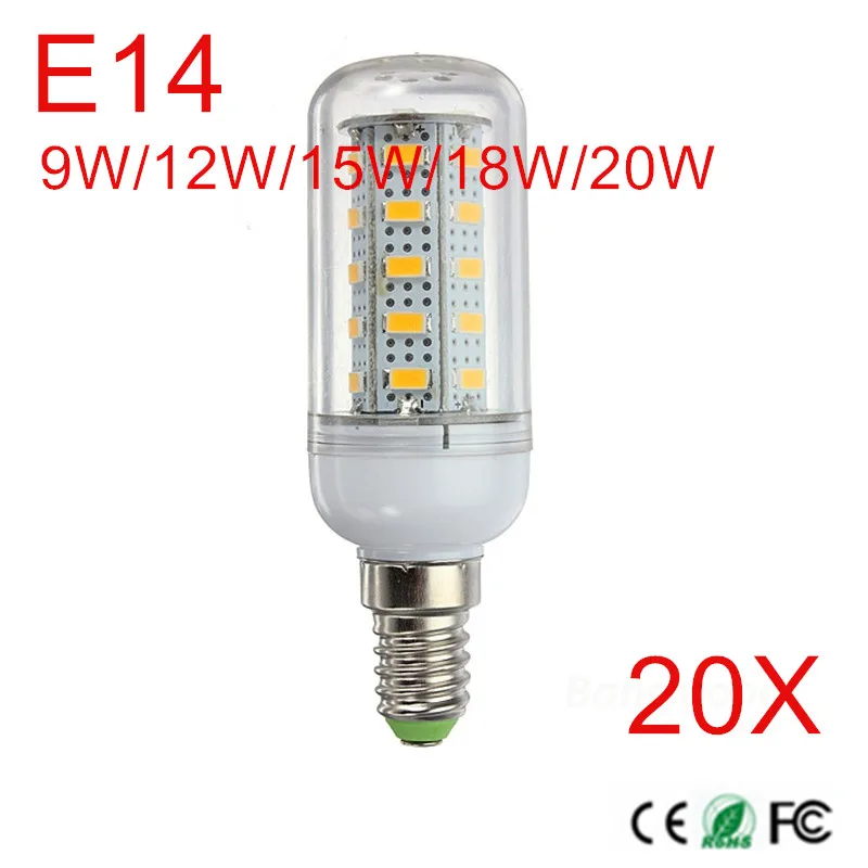 

E14 SMD5730 LED Corn Lamps 24/36/48/56/69leds 9W/12W/15W/18W/20W LED Bulb AC220V/AC110V Wall Downlight High Bright 20Pcs/Lot