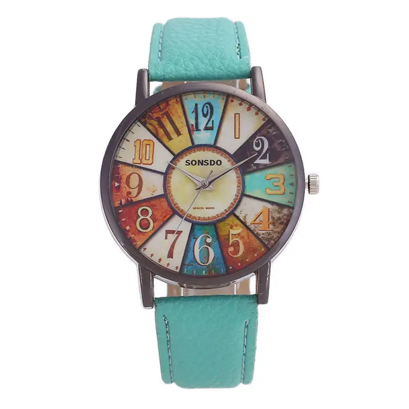 Креативные и уникальные часы Zegarki Damskie SONSDO в винтажном стиле Харадзюку с граффити, женские часы, лидер продаж, Relojes Para Mujer@ 50