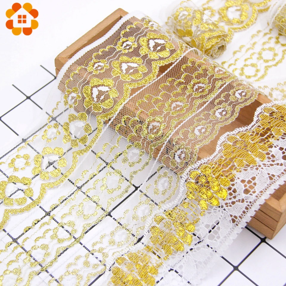 10Yards 6.5cm Mesh Fabric Lace Trim Inelastic Embroidered DIY Sewing Supplies
