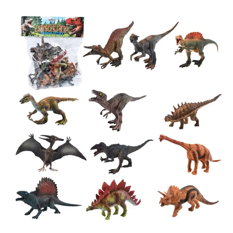 12Pcs Lifelike Simulated Solid Dinosaur Model Figures Educational Toy For Kids Boy Children Gift huismerk kopen in de aanbieding