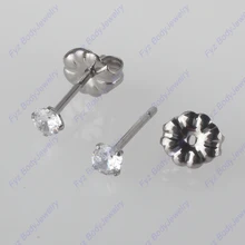 G23 Титан 3 мм циркон Хрящ уха украшение для козелка ШПИЛЬКА 20 г серьги пирсинг ювелирные изделия для тела