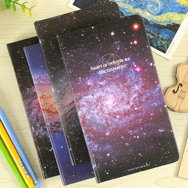 "Universe" Pocket Slim Notebook Lined Papers Study Journal Travel Diary Hard Cover Stationery