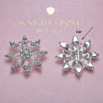 

(M0354-15mm inner bar) 36mm diameter,metal rhinestone ribbon slider ,silver plating, flower shape