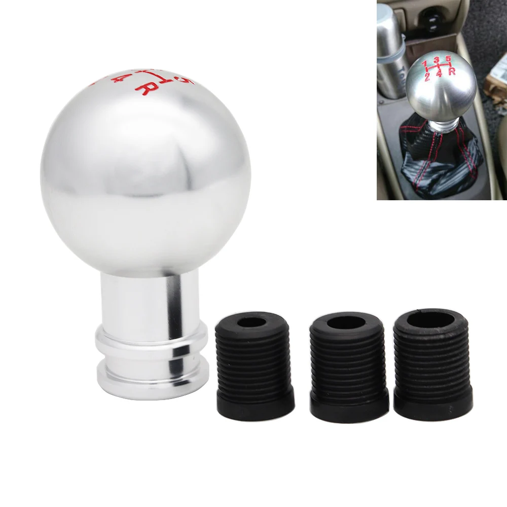universal 5 speed manual gear shift knob gear stick shifter lever aluminum alloy round hand ball