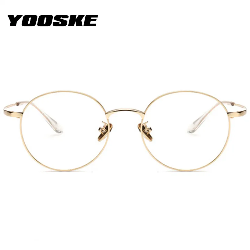 YOOSKE, анти-синий светильник, очки для мужчин, круглые оправы для очков для женщин, модные прозрачные линзы, очки для близорукости