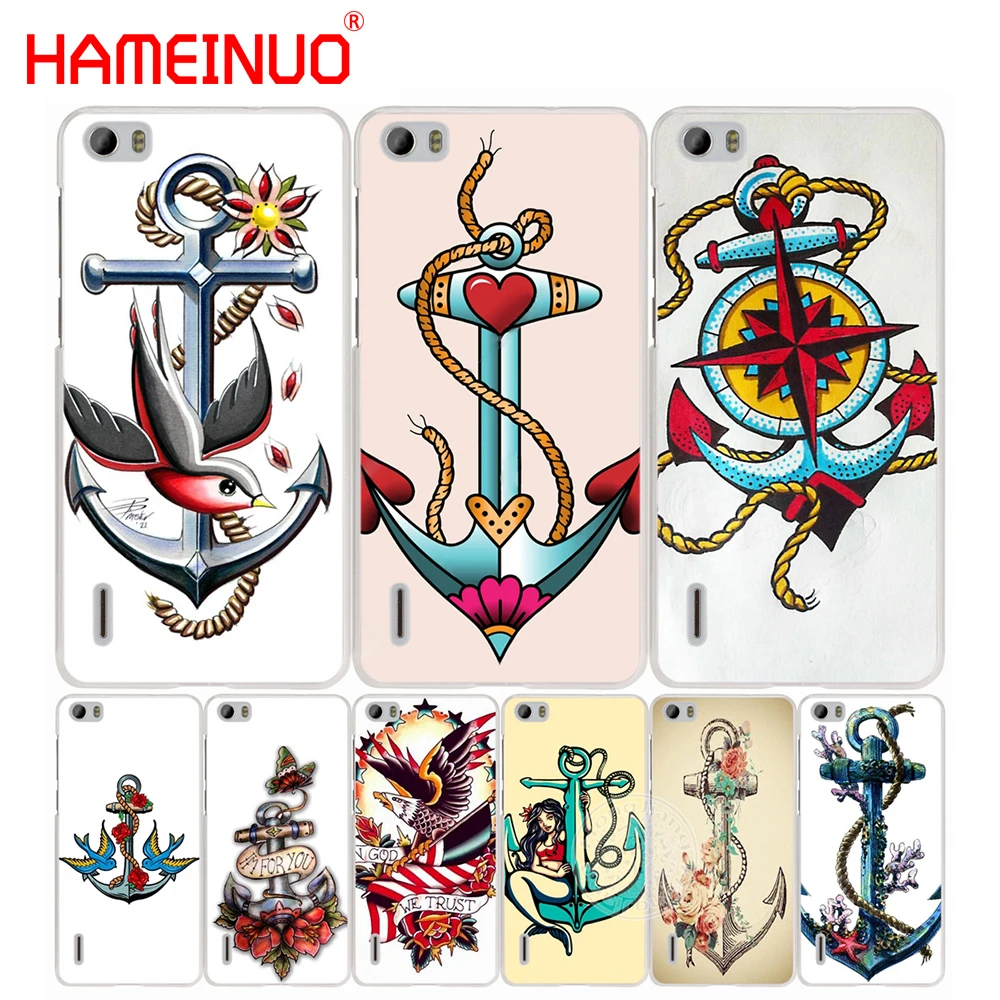 HAMEINUO Якорь птица татуировки сотовый телефон чехол для huawei honor 3C 4A 4X 4C 5X 6 7 8 Y3 Y5 Y6 2 II