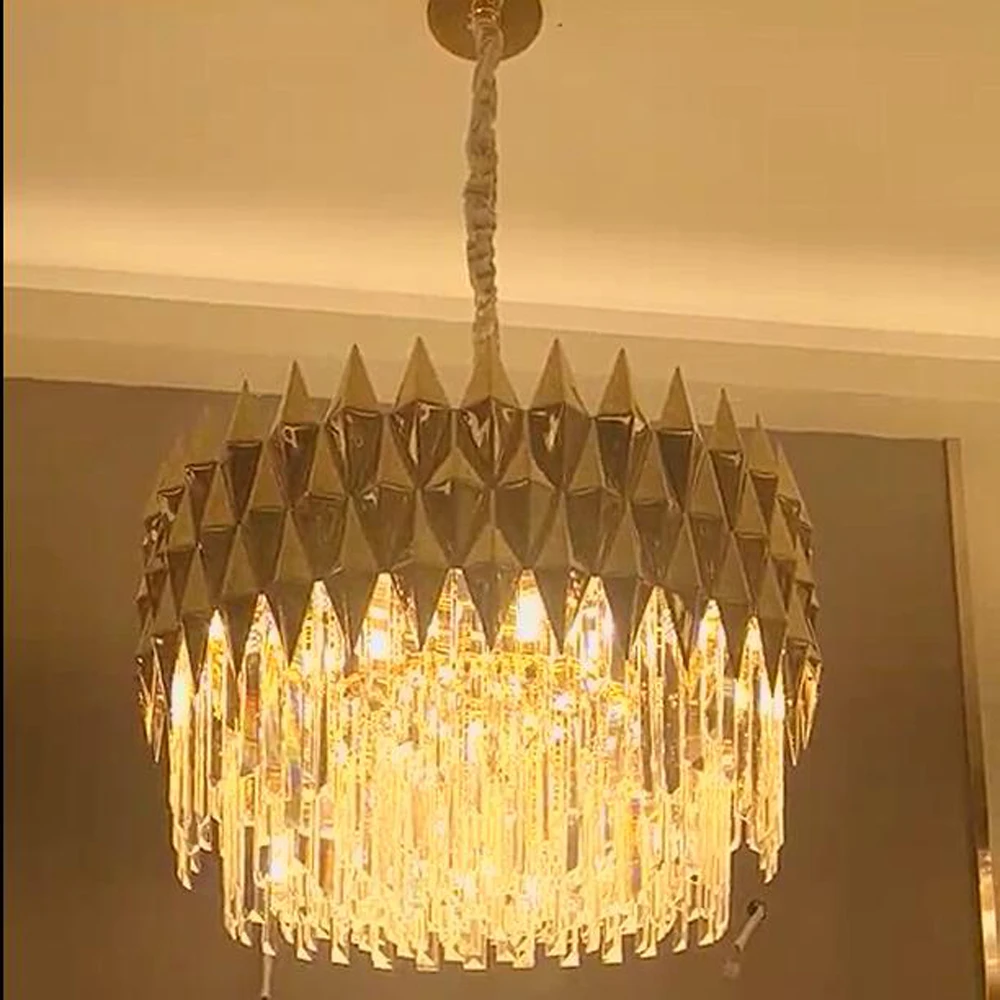 

Bigman round crystal chandelier modern light AC110V 220V lustre LED lampadario dinning room living room