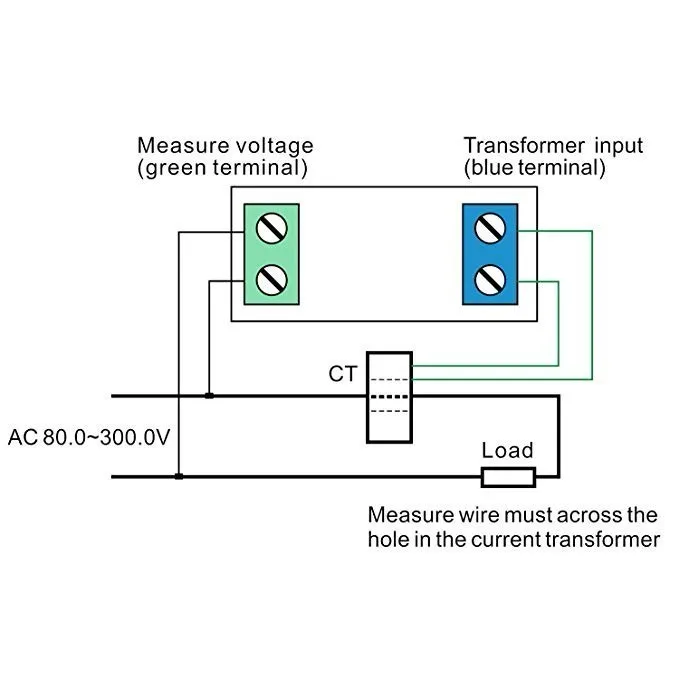 AC 80-300V100A цветной ЖК-дисплей Напряжение Ток дисплей Панель цифровой вольтметр Амперметр переменного тока измеритель мощности Вольт Ампер мощность кВт-ч метр 100A CT