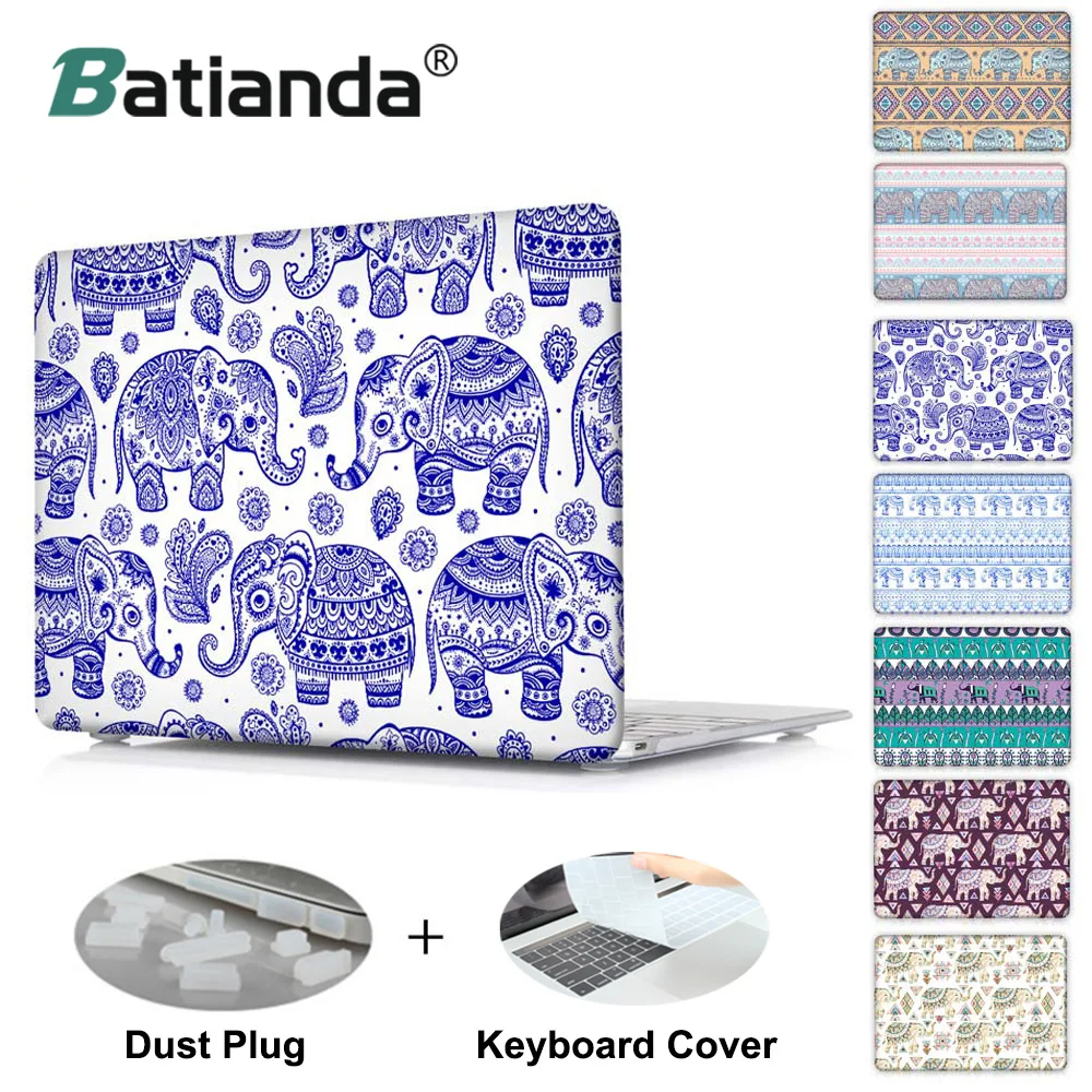 Чехол с откидной крышкой с изображением слона из мультфильма Племенной Стиль Печатный чехол для MacBook Pro 13 15 Air 13 A1932 Mac Book Air 11 retina 13 12 A1466 A1398