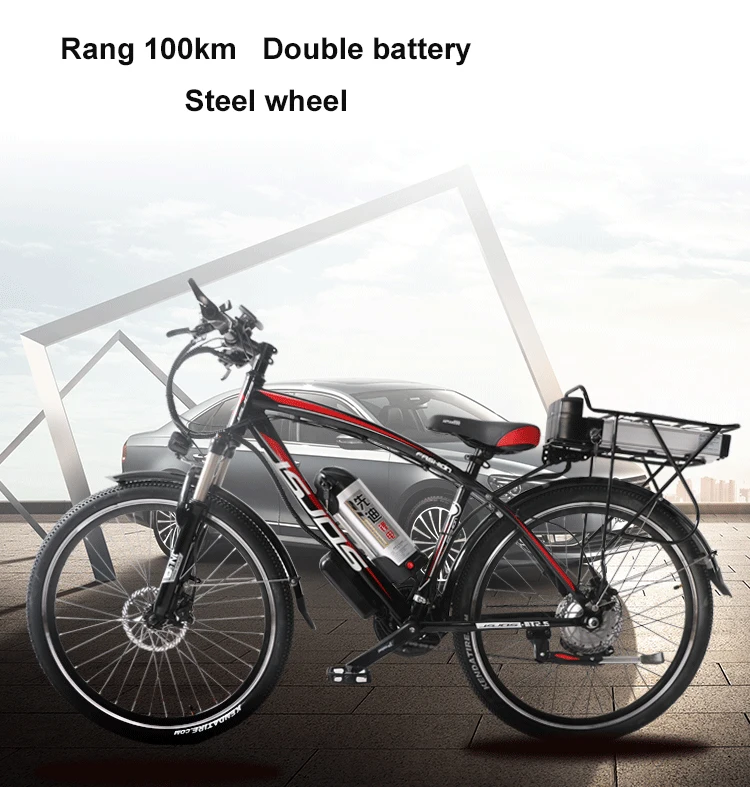 Excellent Electric bicycle double lithium battery rang 100km electric ebike lithium mountain bike 26 inch multi-functional type smart lcd 11